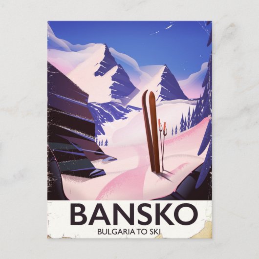 Bansko Bulgarije naar ski Briefkaart (Voorkant)