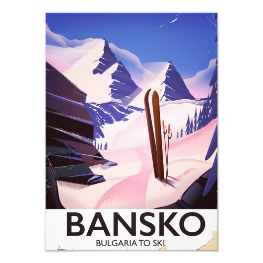 Bansko Bulgarije om te skiën Foto Afdruk (Voorkant)