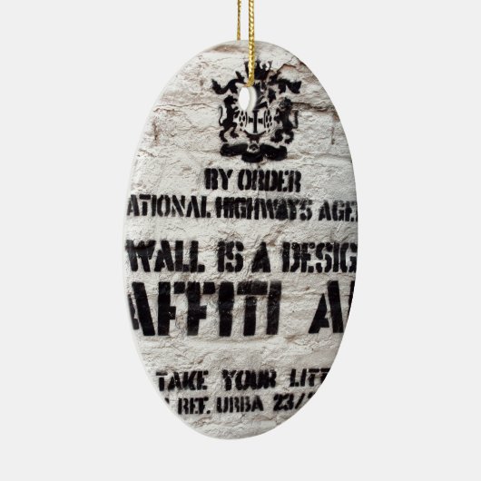 Bansky Designated Graffiti Area Keramisch Ornament (Rechts)