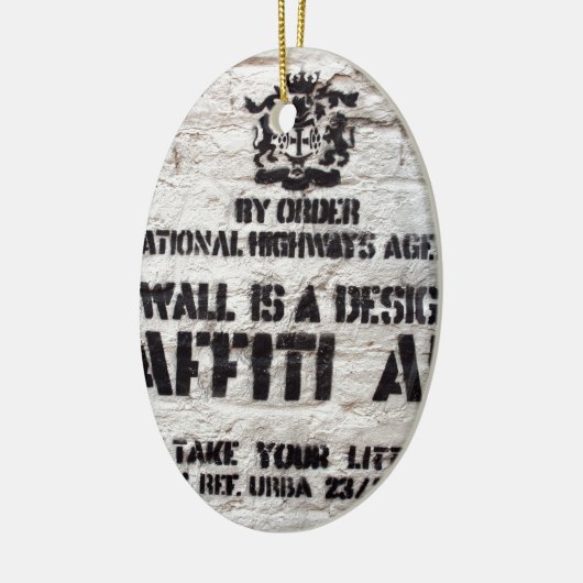 Bansky Designated Graffiti Area Keramisch Ornament (Links)