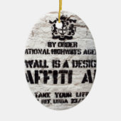 Bansky Designated Graffiti Area Keramisch Ornament (Voorkant)