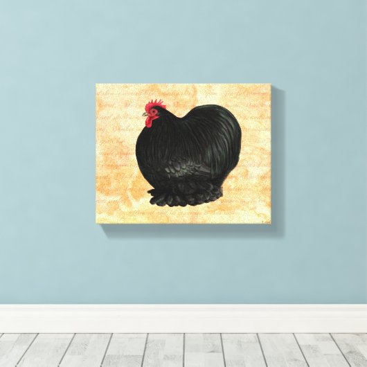 Bantam Cochin Rooster Canvas Afdruk (Insitu (Houten vloer))