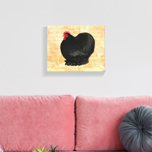 Bantam Cochin Rooster Canvas Afdruk (Insitu (Woonkamer))