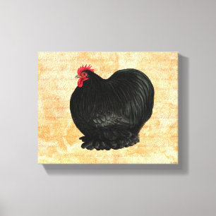 Bantam Cochin Rooster Canvas Afdruk