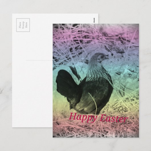 Bantam Hen Easter Feestdagenkaart (Voorkant / Achterkant)