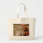 Bantam Hen en Rooster Grote Tote Bag (Voorkant)