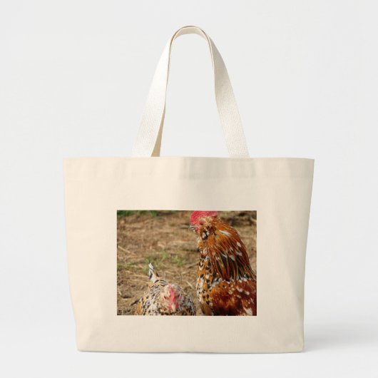 Bantam Hen en Rooster Grote Tote Bag (Voorkant)