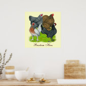 Bantam Hen Kwartet, Bantam Hens Poster (Keuken)