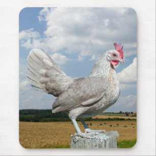 Bantam Hen op Fence Post Mousepad Muismat