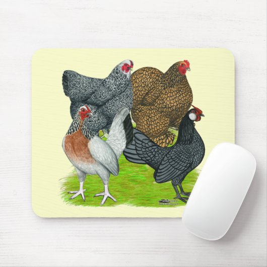 Bantam Hen Quartet Muismat (Met muis)