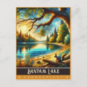 Bantam Lake, Connecticut | Oude Schilderij Briefkaart (Voorkant)