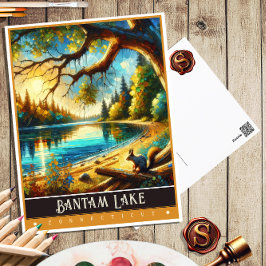 Bantam Lake, Connecticut | Oude Schilderij Briefkaart