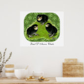 Bantamkuikens in de tuin poster (Keuken)