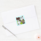 Bantams Feather Legged Vierkante Sticker (Envelop)