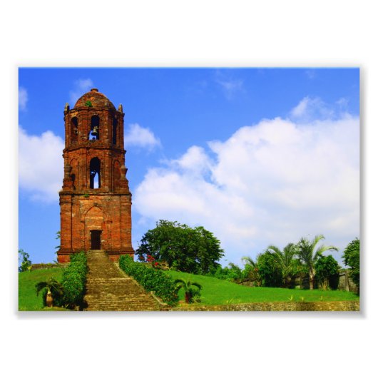 Bantay Bell Tower Foto Afdruk (Voorkant)