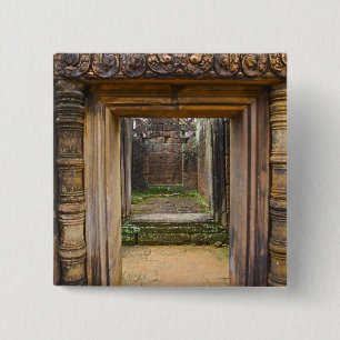 Banteay Srei Tempel, Angkor, Siem Reap Provincie, Vierkante Button 5,1 Cm