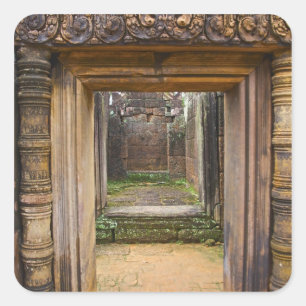 Banteay Srei Tempel, Angkor, Siem Reap Provincie, Vierkante Sticker