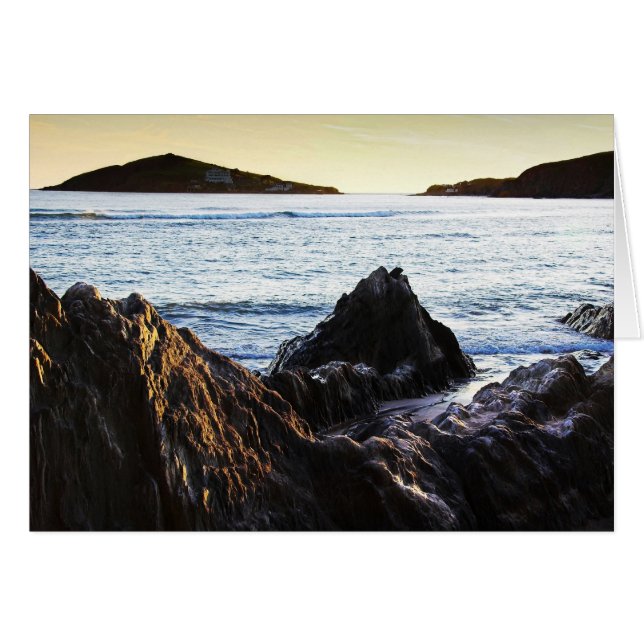 Bantham-Uitzicht naar Burgh Island, blanco notelet (Voorkant Horizontaal)