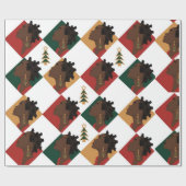 Bantoe rood kerst inpakpapier (Vlak)