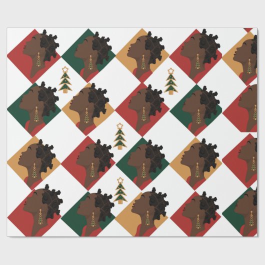 Bantoe rood kerst inpakpapier (Vlak)