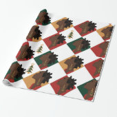 Bantoe rood kerst inpakpapier (Uitgerold)