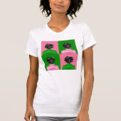 Bantu Knots. Pink & Green T-shirt (Voorkant)