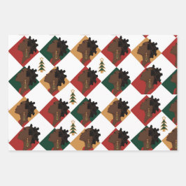 Bantu Tri Remix inpakpapier Platte blad Set van 3 Vel