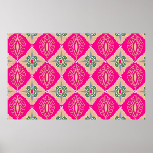 bantul batik in verschillende kleuren, Batik is ee Poster (Voorkant)