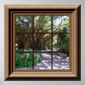 Banyan Tree Fake Window Scene die groen verlicht Poster (Voorkant)