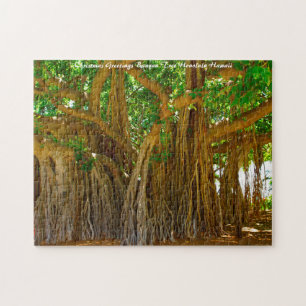 Banyan Tree Honolulu Hawaï. Kerstgroeten Legpuzzel