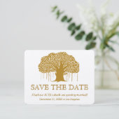 Banyan Tree Rustic Buiten Huwelijk Opsparen De Dat Kaart (Staand voorkant)
