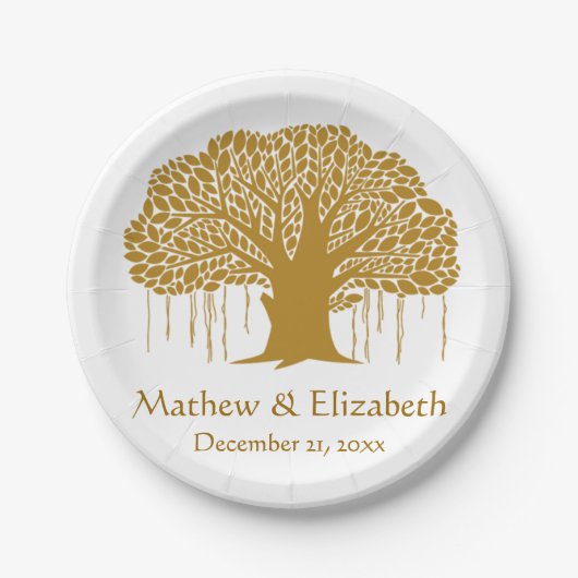 Banyan Tree Rustic Outdoor Wedding Papieren Bordje (Voorkant)