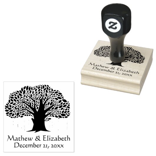 Banyan Tree rustieke buitenbruiloft Rubberstempel (Gestempeld)
