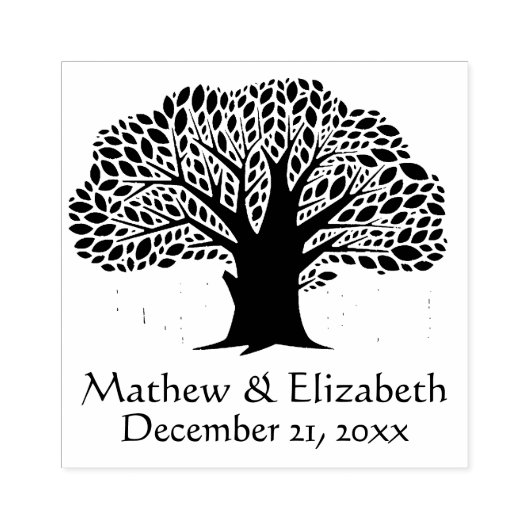 Banyan Tree Rustieke Buitenhuwelijk Rubberstempel (Afrduk)