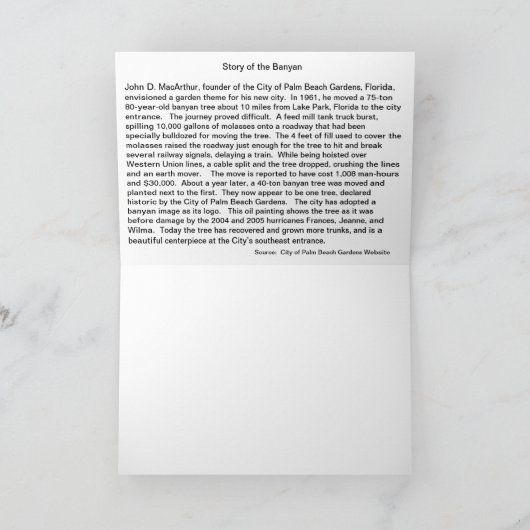 Banyan van MacArthur - Kaart met Verhaal van (Binnen)