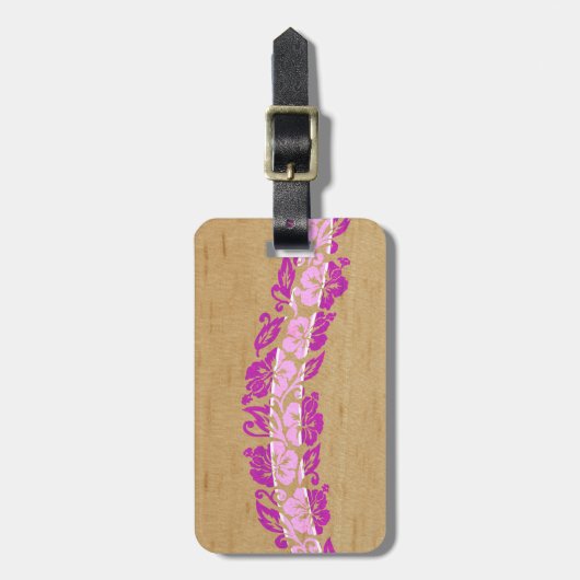 Banyans Hawaiaanse Hibiscus Surfplank Bagage Label (Voorkant verticaal)