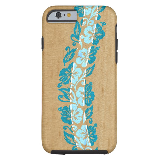 Banyans Hawaiian Hibiscus Faux Surfboard Case-Mate iPhone Case (Achterkant)