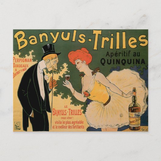 Banyuls Trilles  Wine Drink en Art Briefkaart (Voorkant)