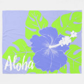 Banzai Beach Hawaiian Hibiscus Floral Aloha - Peri Fleece Deken (Voorkant (Horizontaal))