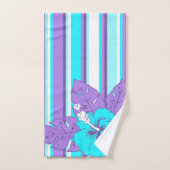 Banzai Beach Hawaiian Hibiscus Floral and Stripe Bad Handdoek (Handdoek)
