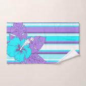Banzai Beach Hawaiian Hibiscus Floral and Stripe Bad Handdoek (Handdoek)