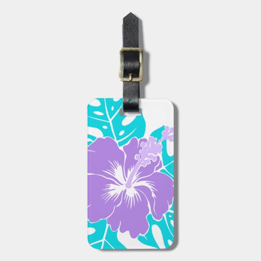 Banzai Beach Hawaiian Hibiscus Floral Bagagelabel (Voorkant verticaal)