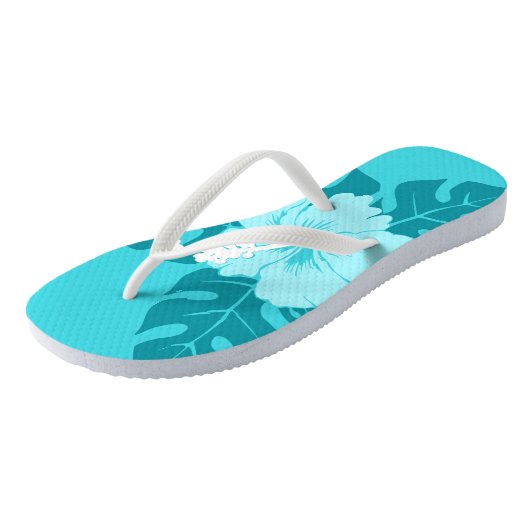 Banzai Beach Hawaiian Hibiscus Floral Teenslippers (Schuin)