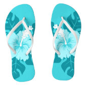 Banzai Beach Hawaiian Hibiscus Floral Teenslippers (Voetbed)