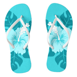 Banzai Beach Hawaiian Hibiscus Floral Teenslippers