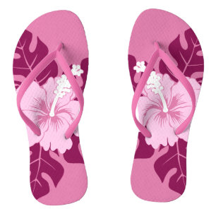 Banzai Beach Hawaiian Hibiscus Floral Teenslippers