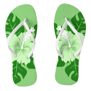 Banzai Beach Hawaiian Hibiscus Floral Teenslippers