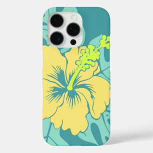 Banzai Beach Hawaiian Hibiscus Jade Green  iPhone 16 Pro Hoesje