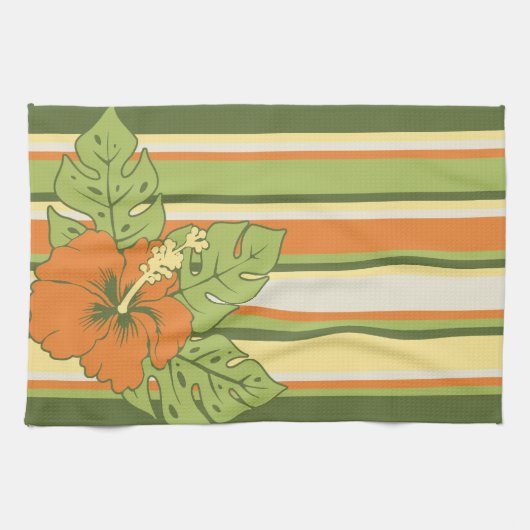 Banzai Beach Hawaiian Hibiscus keukenhanddoek (Horizontaal)