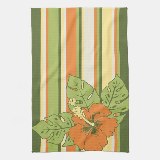 Banzai Beach Hawaiian Hibiscus keukenhanddoek (Verticaal)